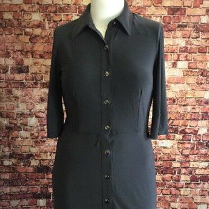 Just Taylor Gray Front Button Fit and Flare Shirt